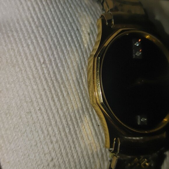 Bulova Quartz Gold Tone Watch Vintage Diamond Accents Stainless Steel Working - Picture 10 of 10